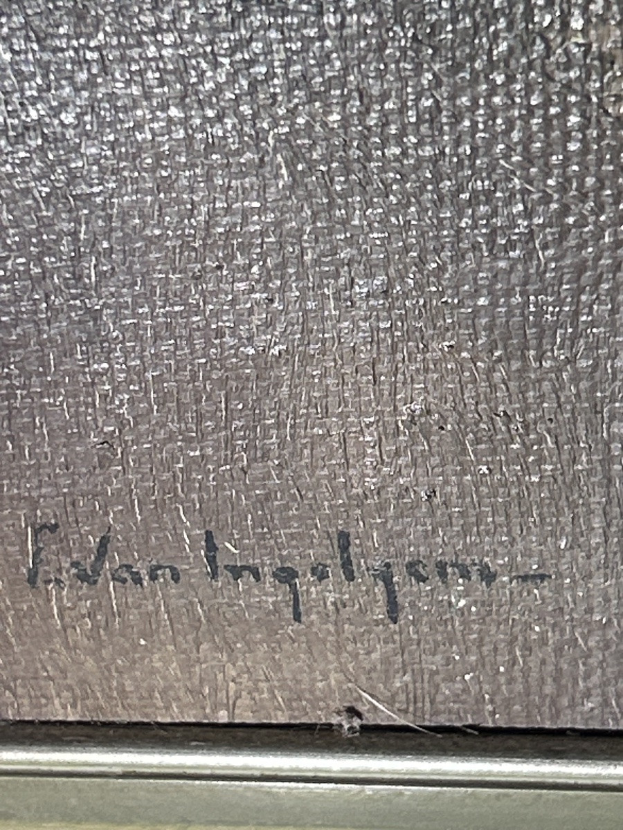 E. van Ingelgem, vierge à l’enfant huile sur toile -photo-3