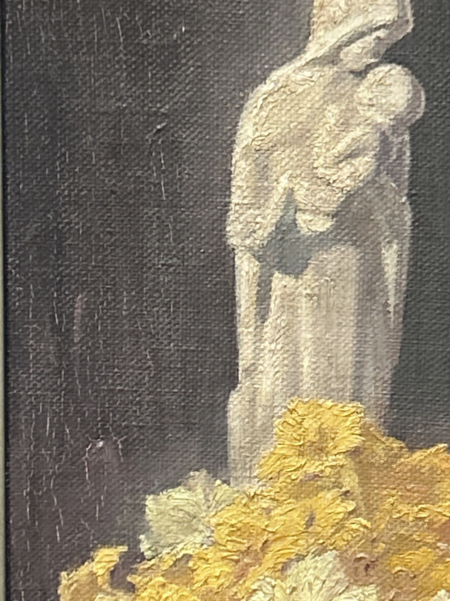 E. van Ingelgem, vierge à l’enfant huile sur toile -photo-2