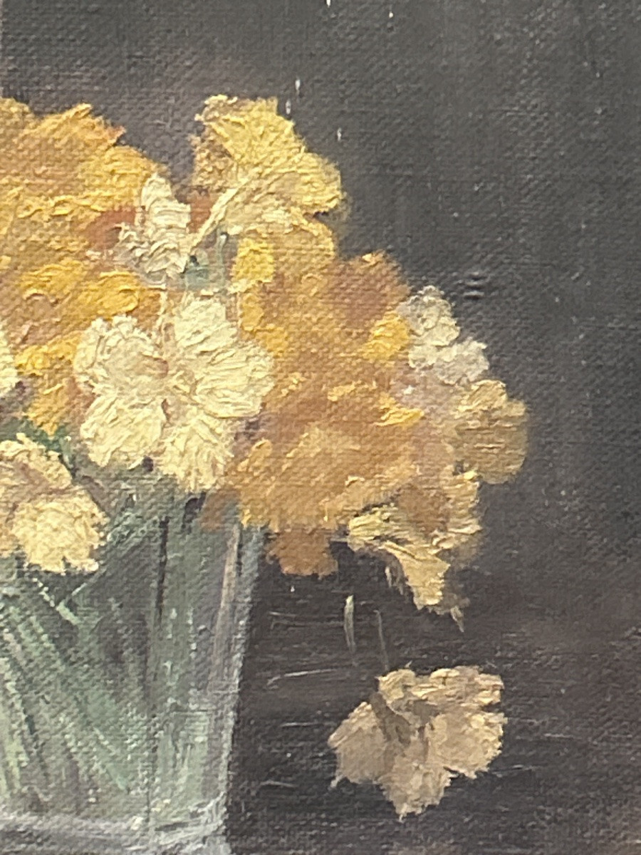 E. van Ingelgem, vierge à l’enfant huile sur toile -photo-4
