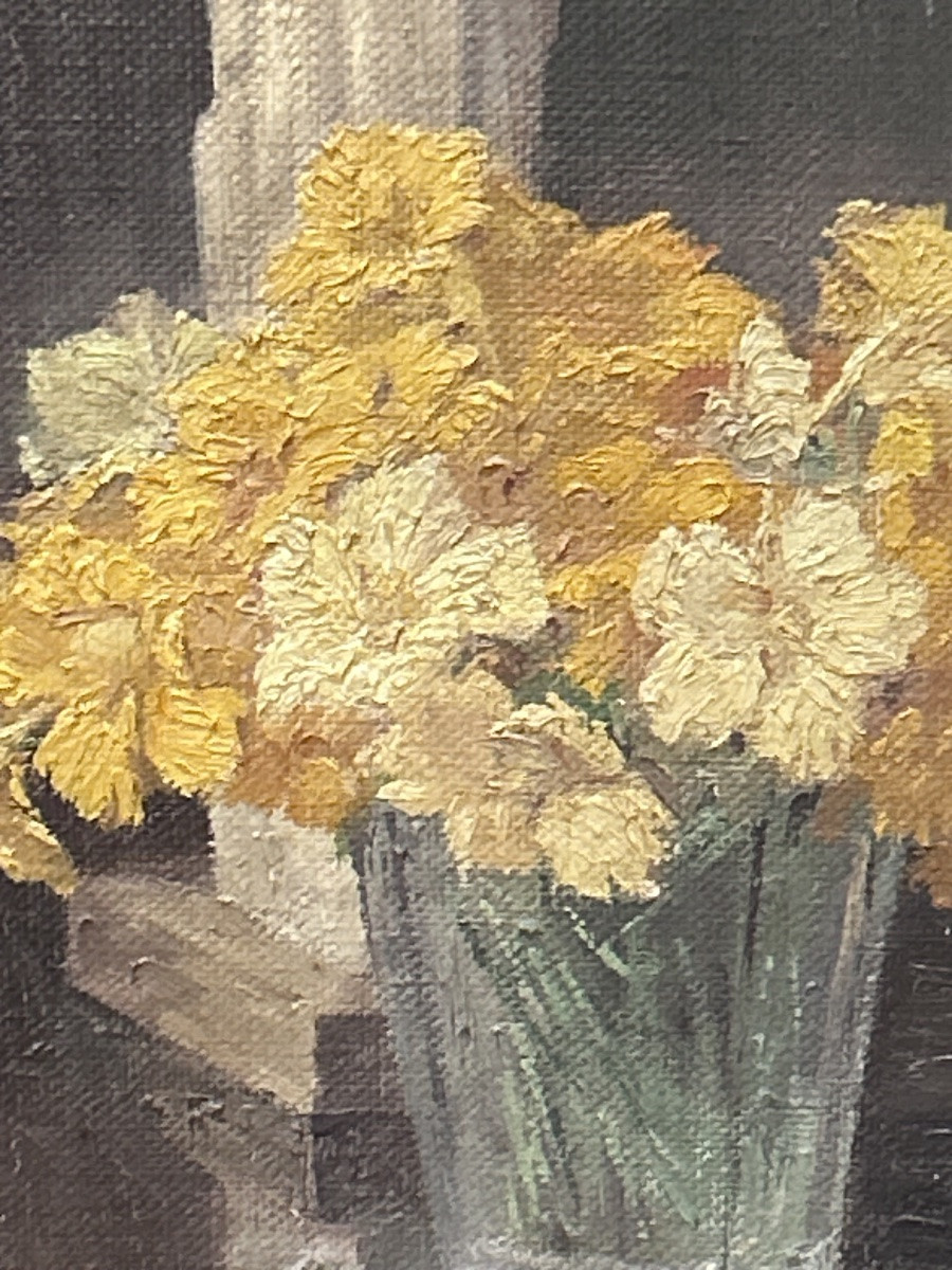 E. van Ingelgem, vierge à l’enfant huile sur toile -photo-5