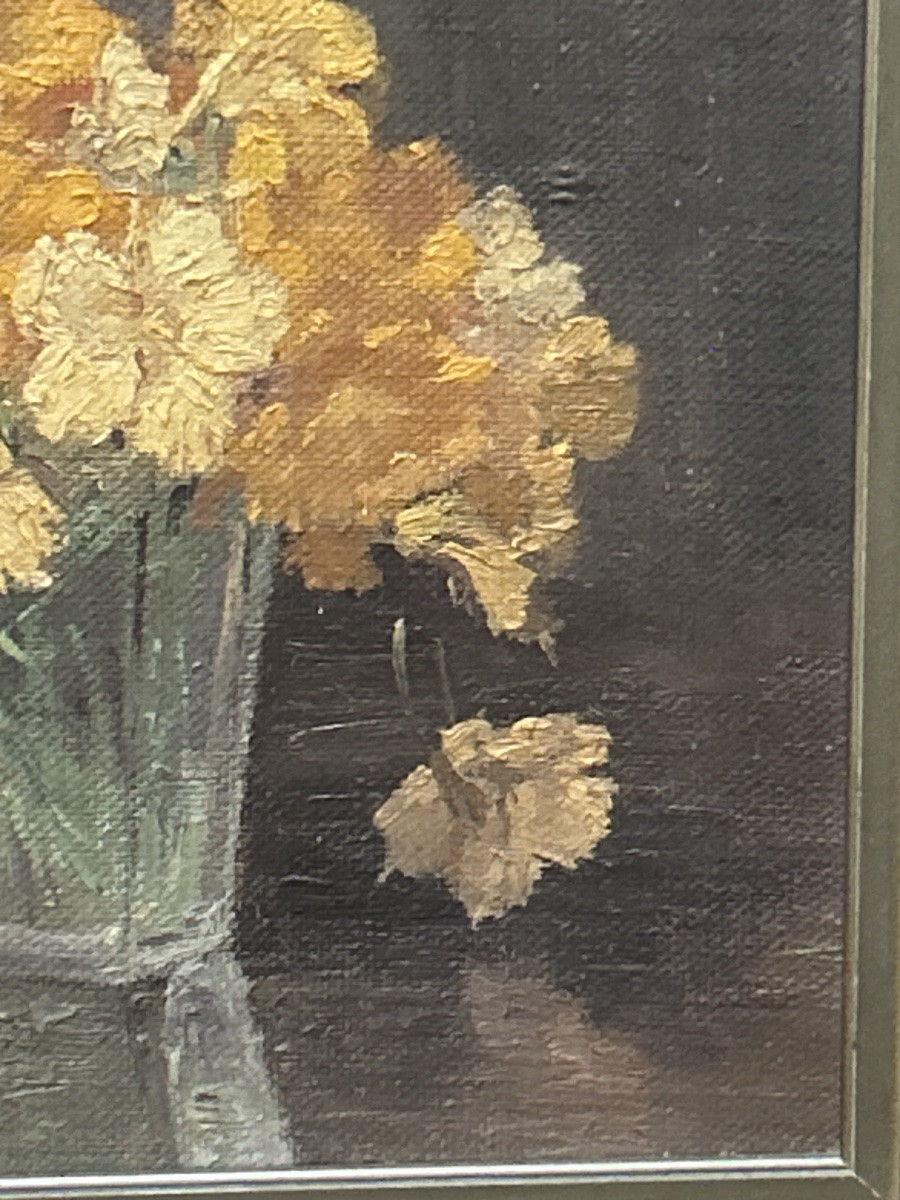 E. van Ingelgem, vierge à l’enfant huile sur toile -photo-7