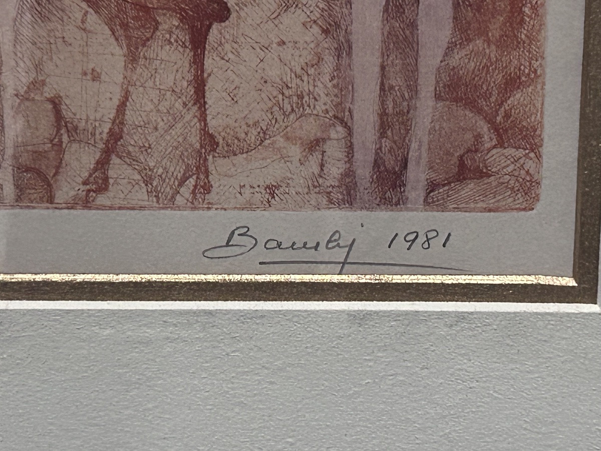 Lithographie « les licornes », 20e siècle -photo-3