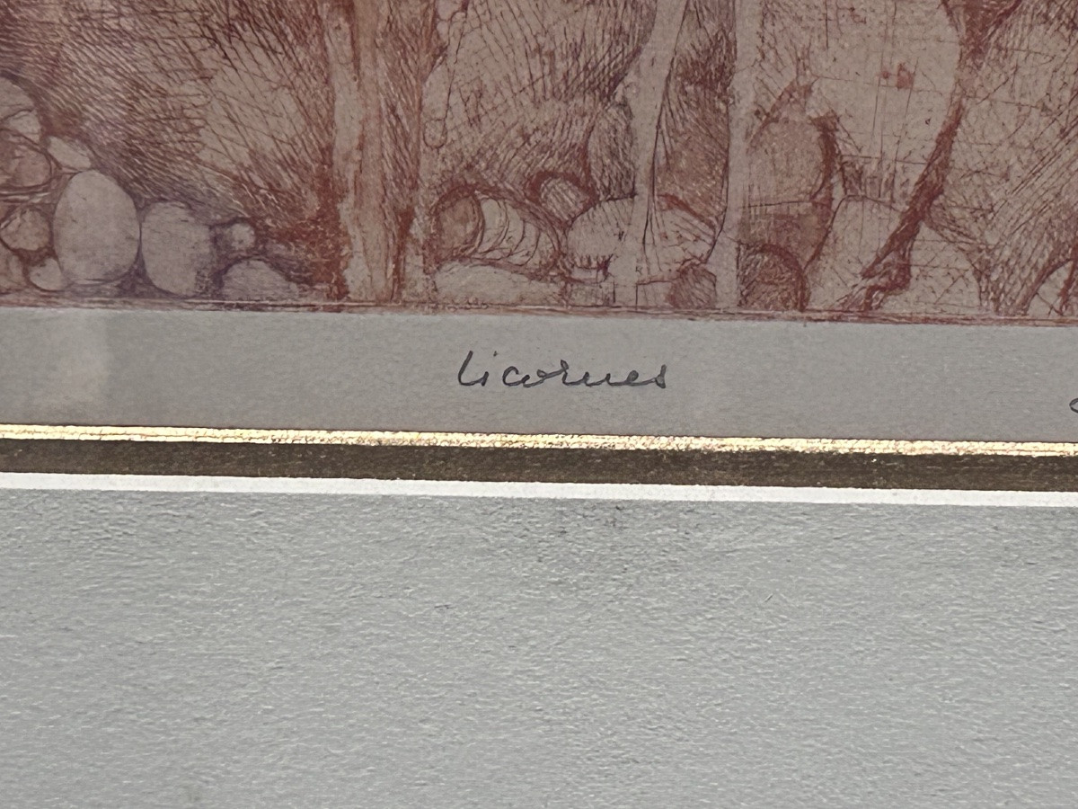 Lithographie « les licornes », 20e siècle -photo-4