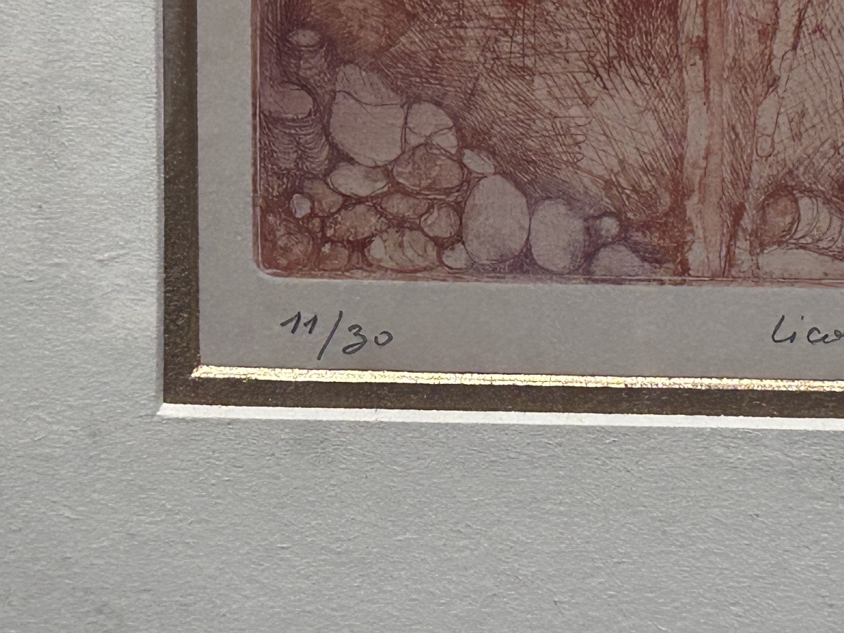 Lithographie « les licornes », 20e siècle -photo-1