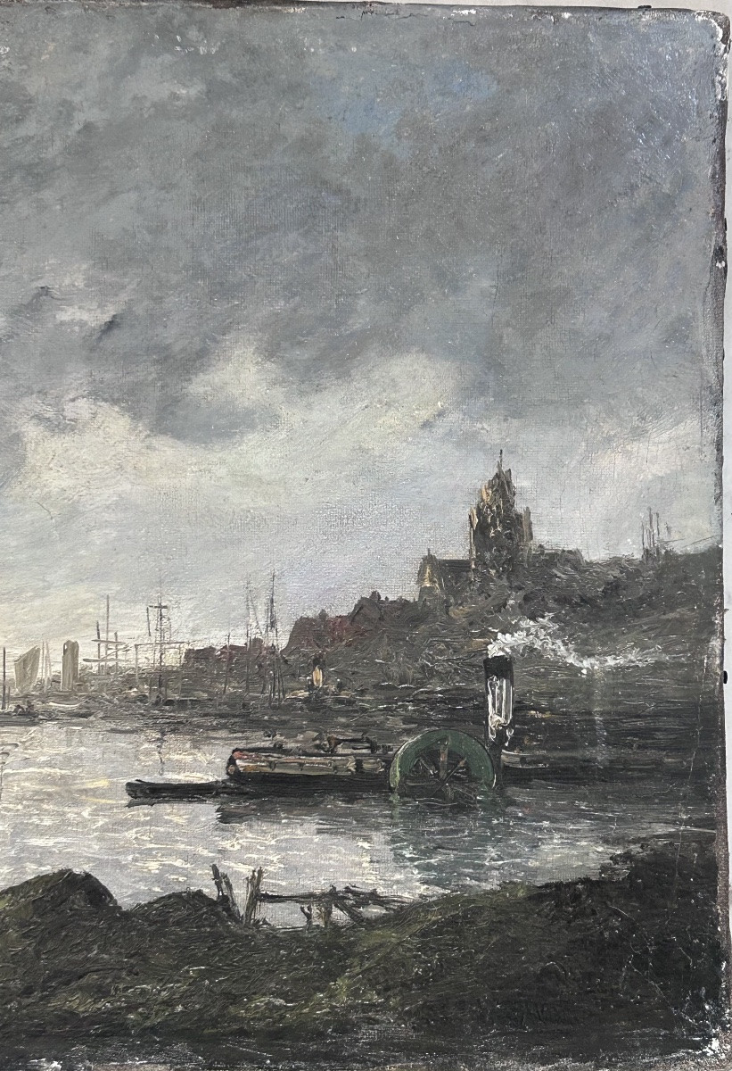 Ch. Cluytmans, paire de tableaux marine XIXe siècle -photo-6