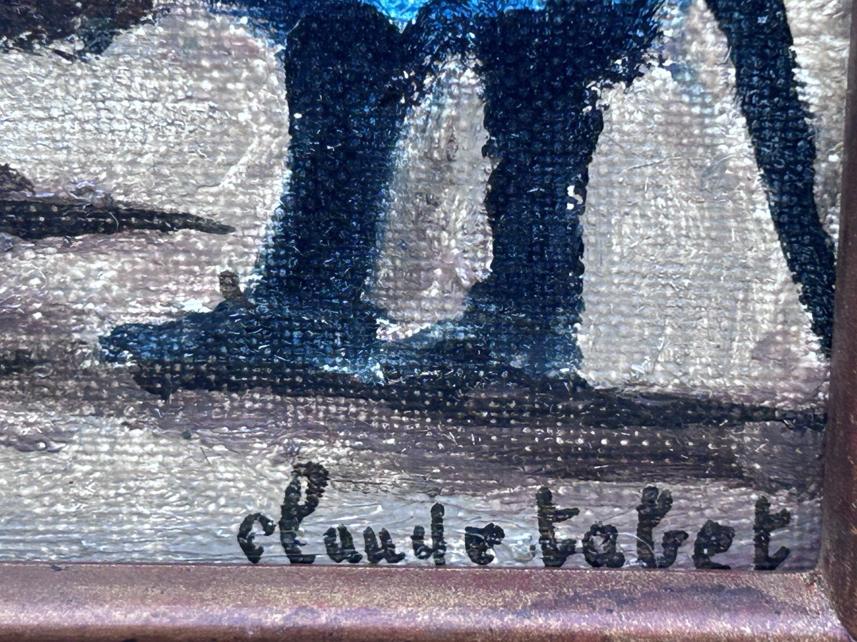 C. Tabet, huile sur toile scène de genre -photo-4