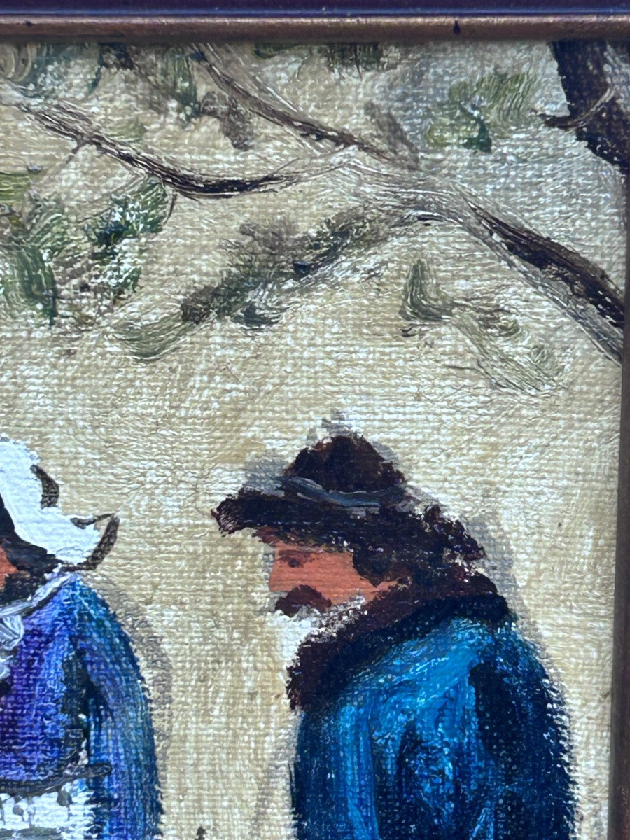 C. Tabet, huile sur toile scène de genre -photo-1