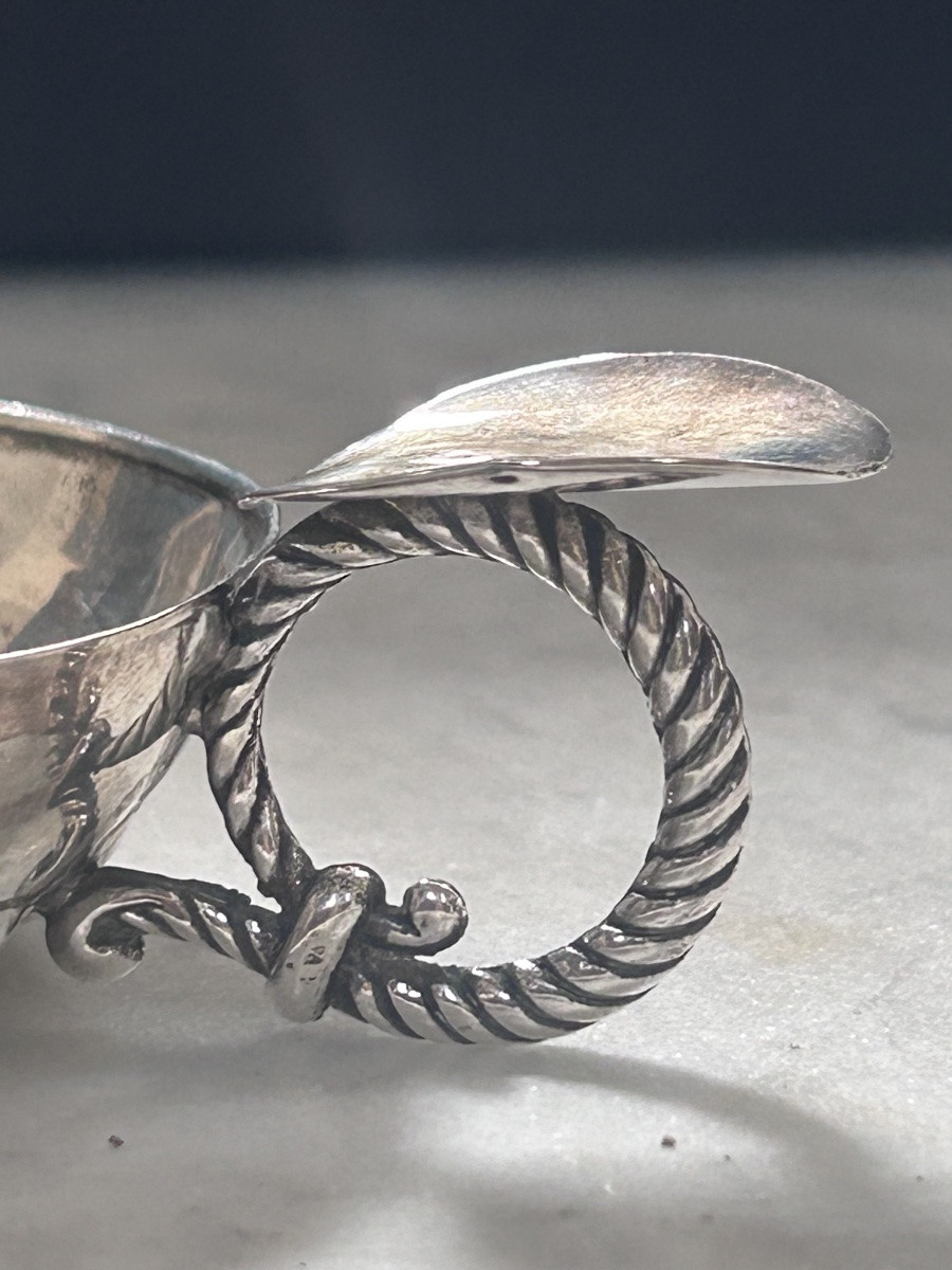 Tastevin en argent massif avec médaille roi Louis XVIII-photo-6