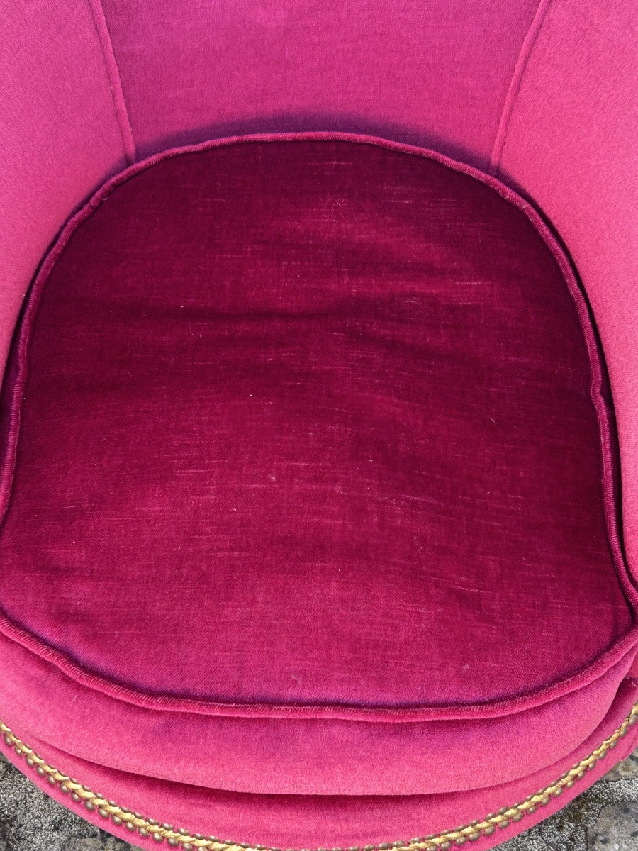 Maurice Dufrène, paire de fauteuils barrel Art Nouveau -photo-3