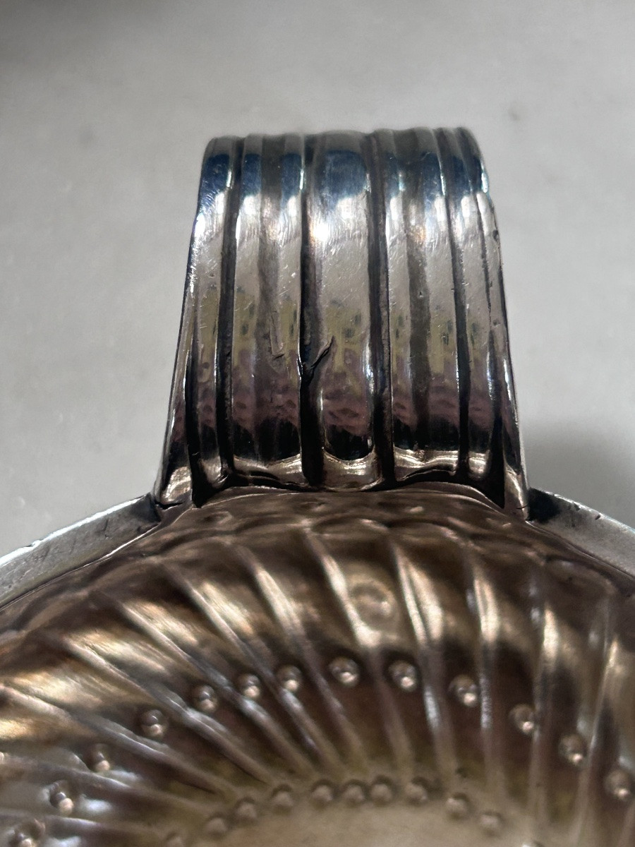 Tastevin en argent massif nervuré XVIIIe siècle -photo-4