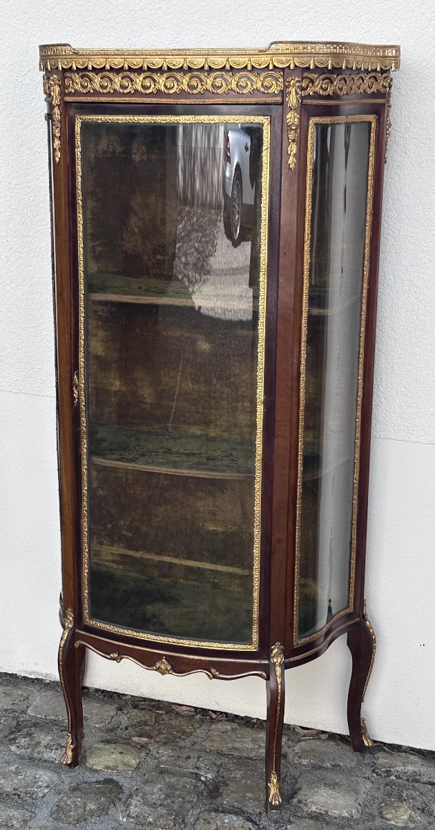Half-moon Mahogany Showcase In The Napoleon III Style-photo-2
