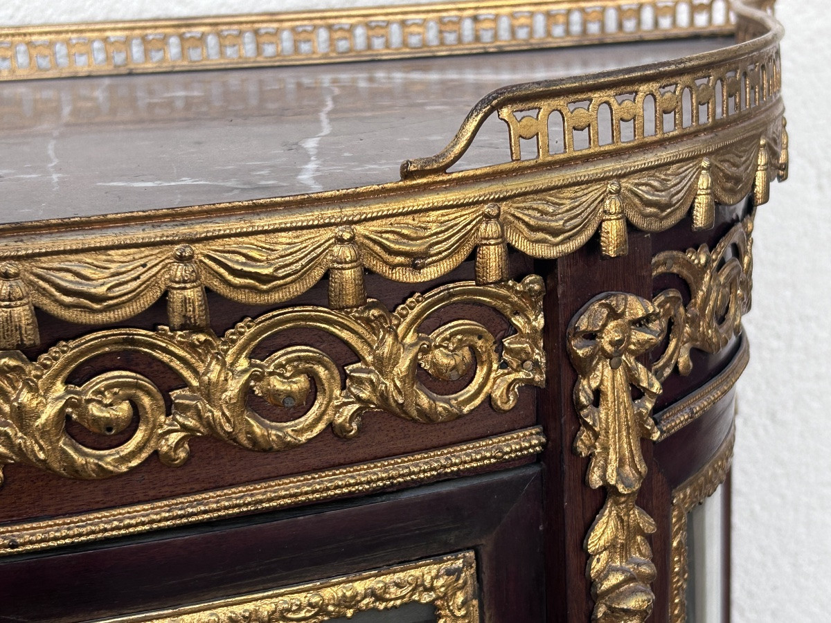 Half-moon Mahogany Showcase In The Napoleon III Style-photo-1
