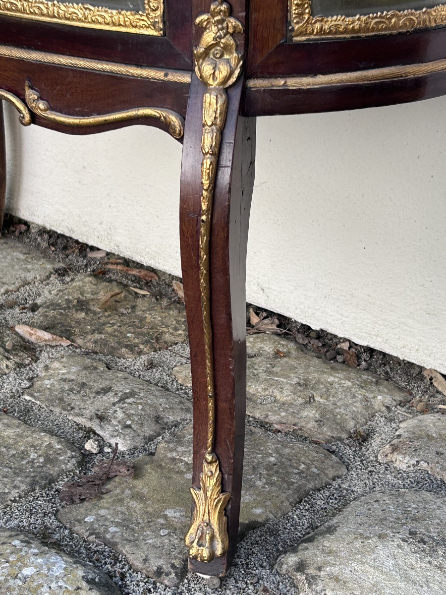 Half-moon Mahogany Showcase In The Napoleon III Style-photo-3