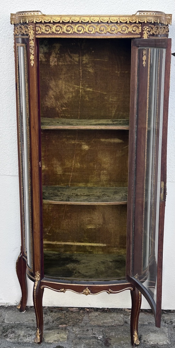 Half-moon Mahogany Showcase In The Napoleon III Style-photo-4