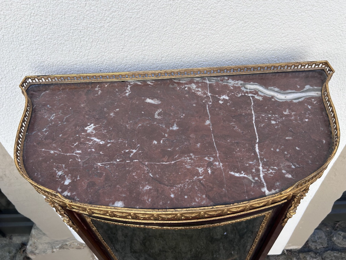Half-moon Mahogany Showcase In The Napoleon III Style-photo-7