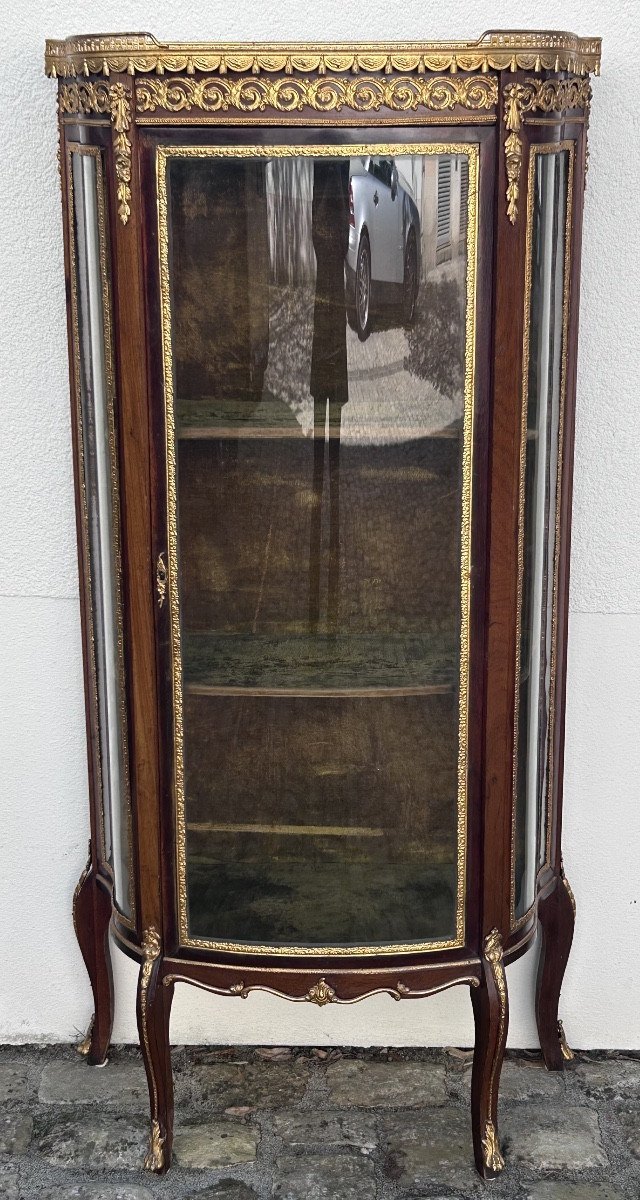 Half-moon Mahogany Showcase In The Napoleon III Style