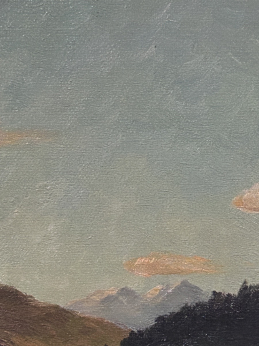 F. von Wille, huile sur toile paysage Ardennes allemandes -photo-4