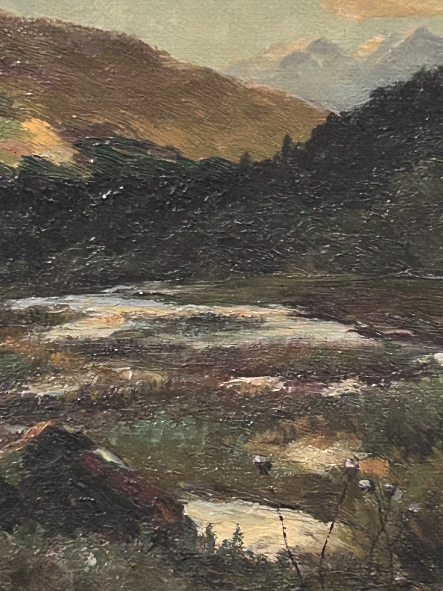 F. von Wille, huile sur toile paysage Ardennes allemandes -photo-2