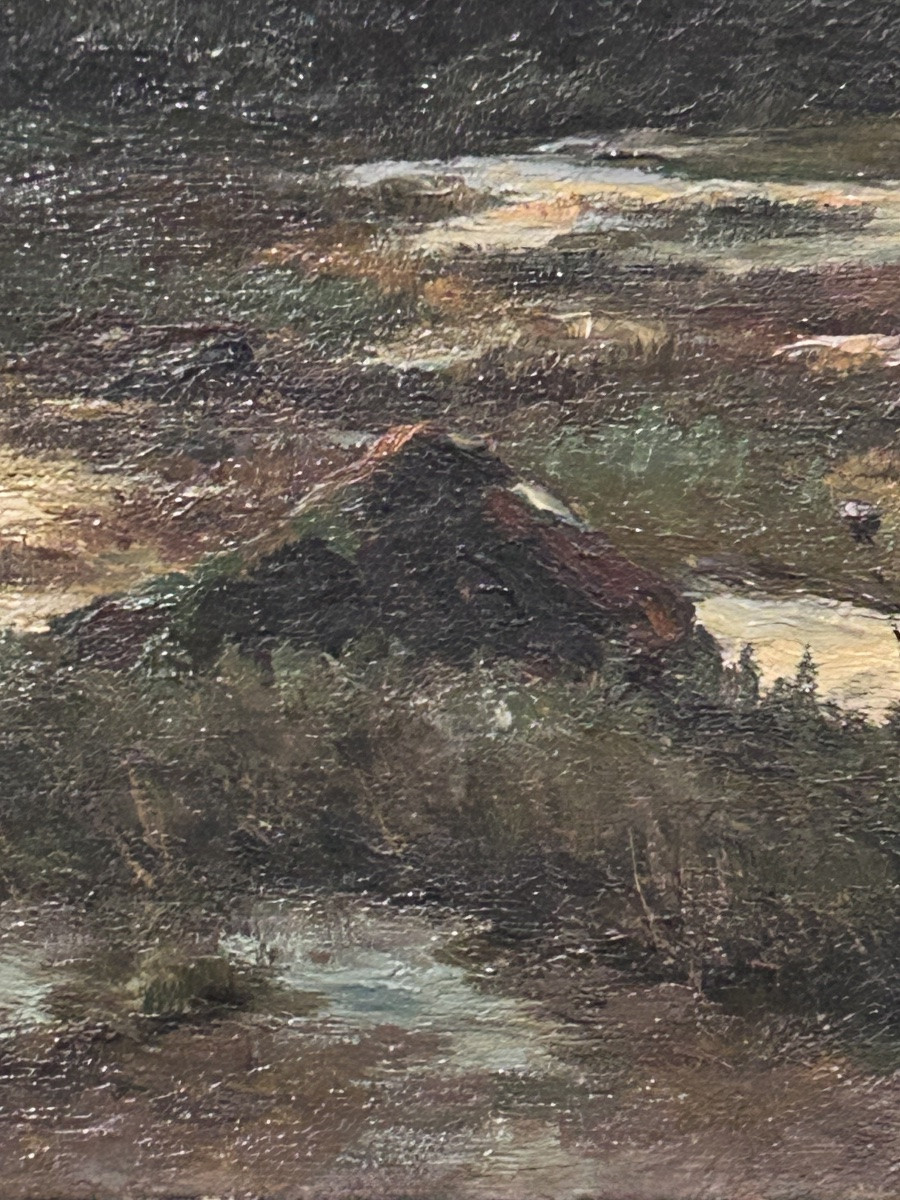 F. von Wille, huile sur toile paysage Ardennes allemandes -photo-4