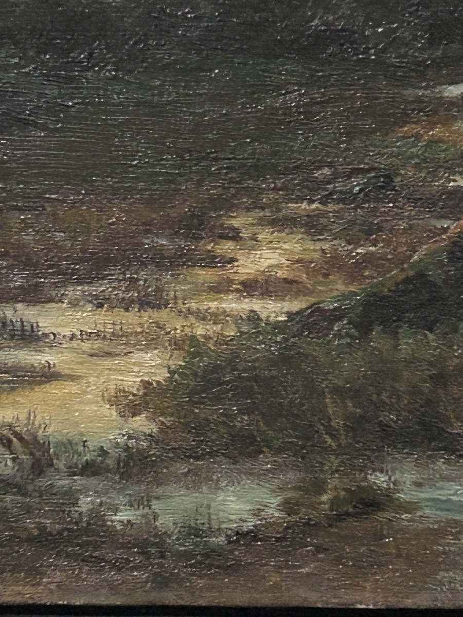 F. von Wille, huile sur toile paysage Ardennes allemandes -photo-6