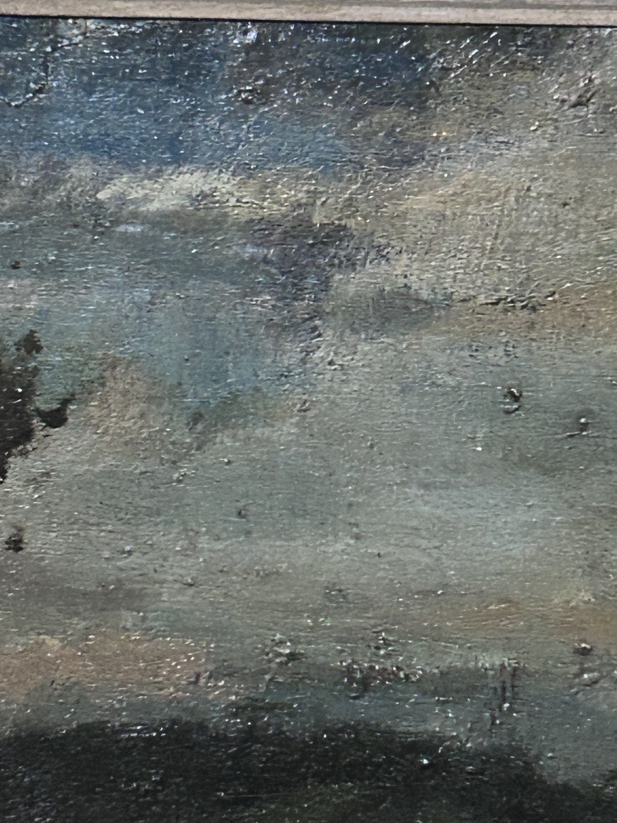 H. Boulenger, huile sur panneau paysage belge XIXe siècle -photo-1