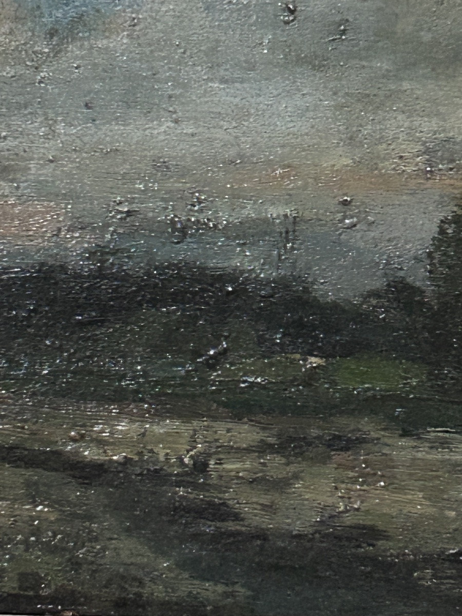 H. Boulenger, huile sur panneau paysage belge XIXe siècle -photo-6