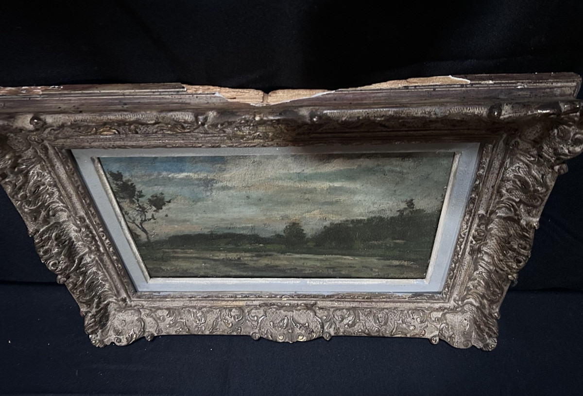 H. Boulenger, huile sur panneau paysage belge XIXe siècle -photo-7
