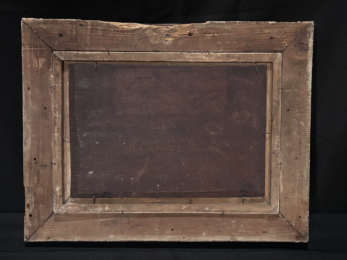 H. Boulenger, huile sur panneau paysage belge XIXe siècle -photo-8