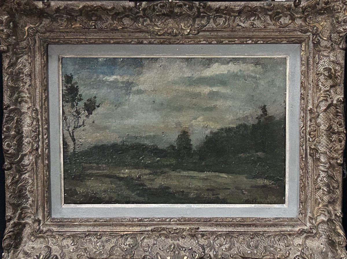 H. Boulenger, huile sur panneau paysage belge XIXe siècle 