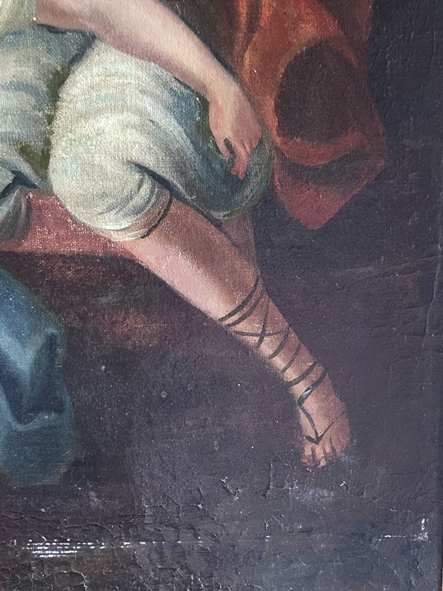 Oil On Canvas Romantic School 19th Century-photo-1