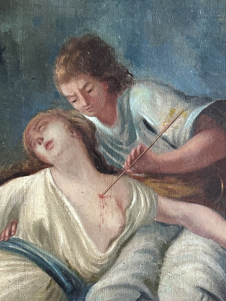 Oil On Canvas Romantic School 19th Century-photo-2