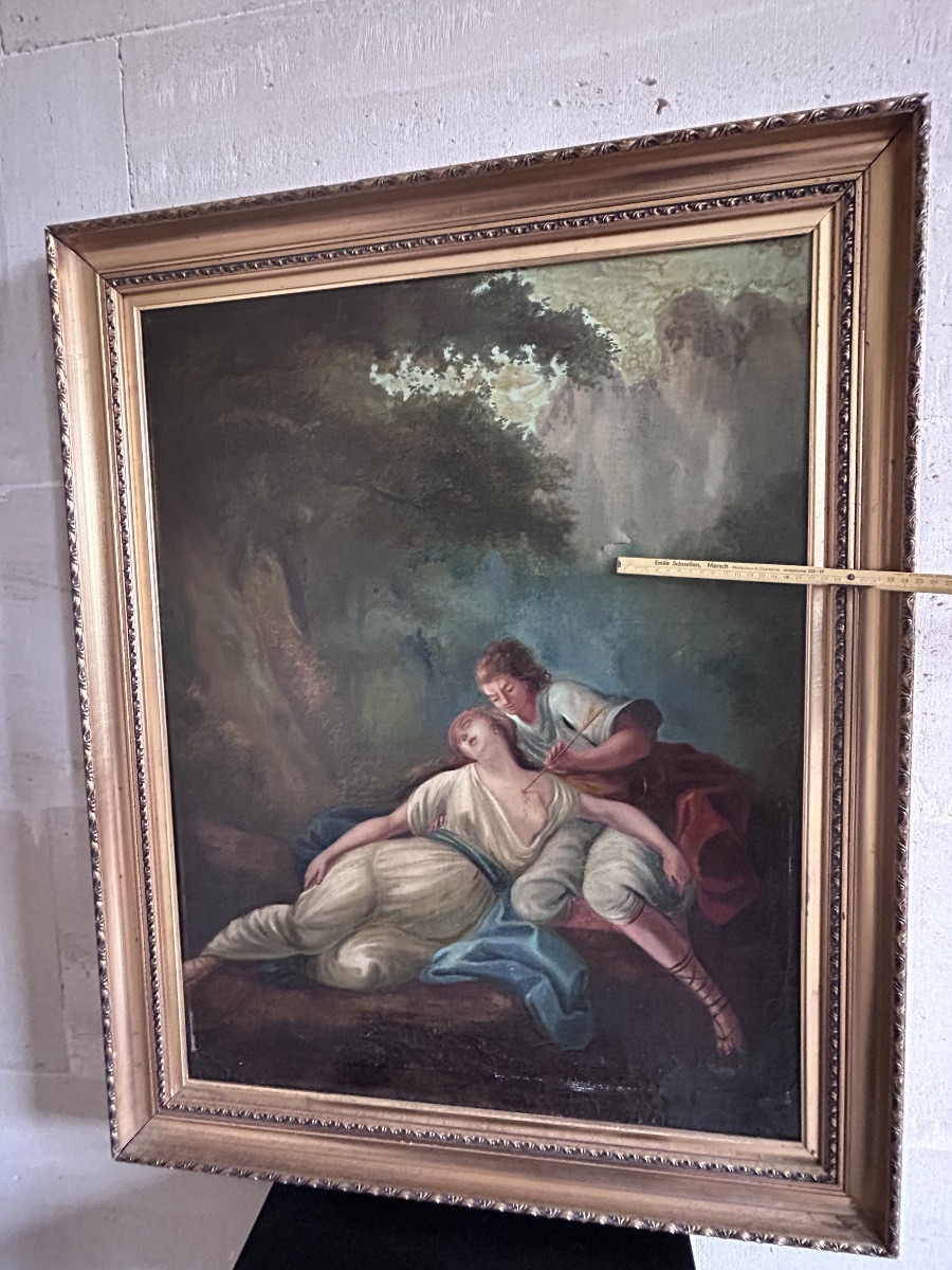 Oil On Canvas Romantic School 19th Century-photo-4