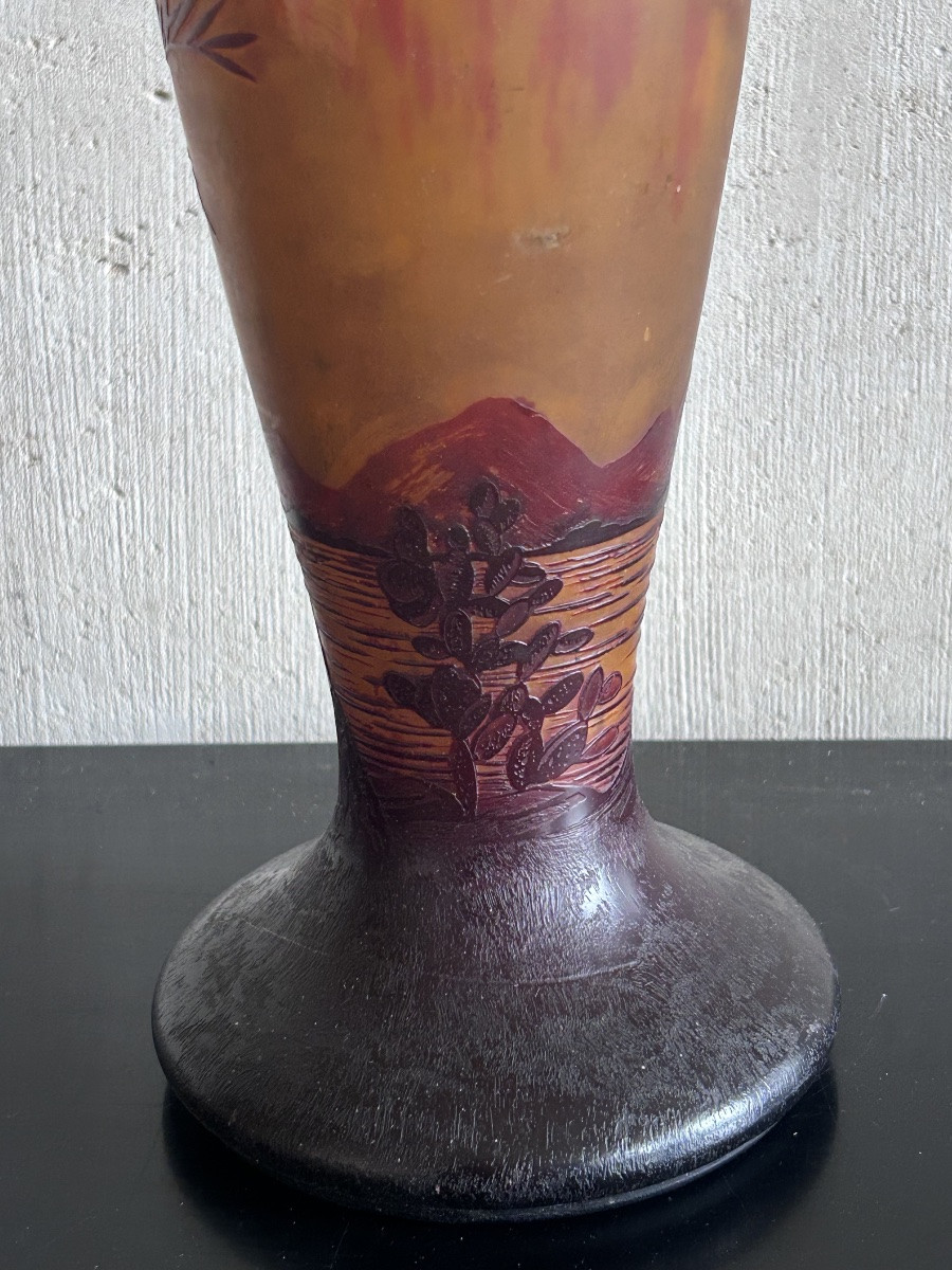 Degué, Art Nouveau Lamp Base In Pâte De Verre-photo-5
