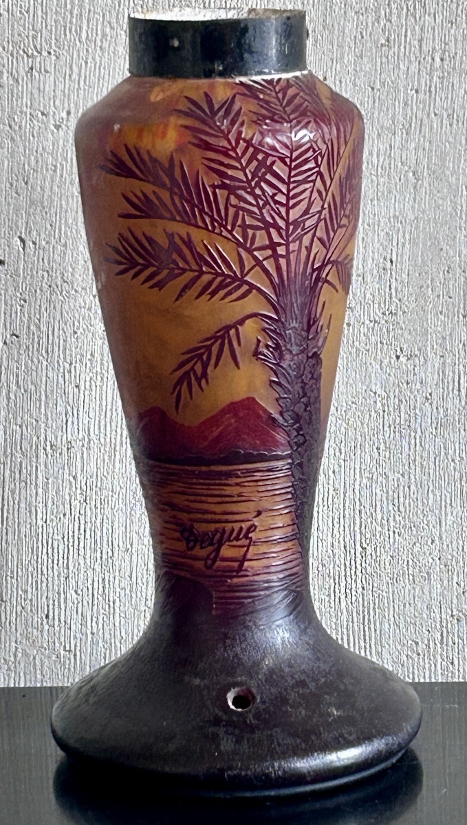 Degué, Art Nouveau Lamp Base In Pâte De Verre