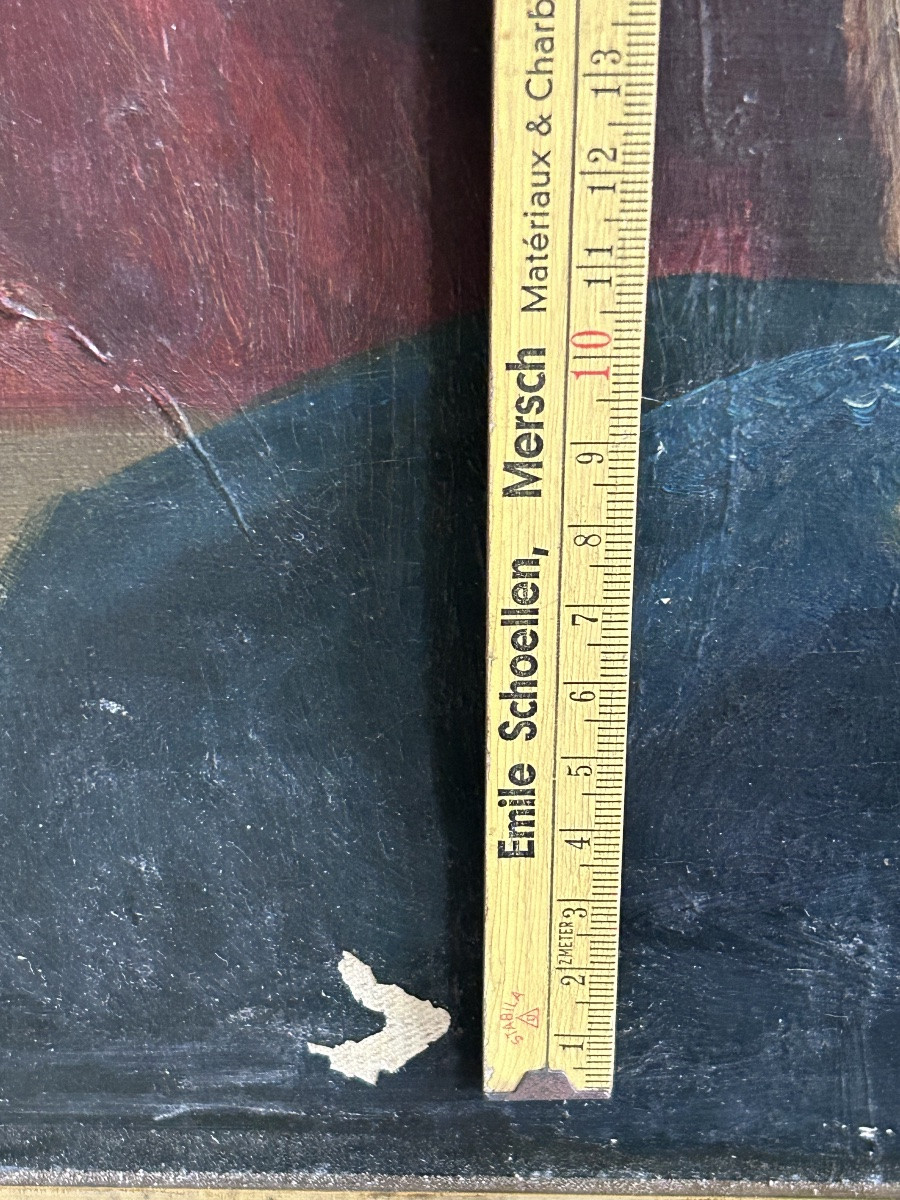 Tableau orientaliste portrait de femme huile sur toile XIXe siècle -photo-5