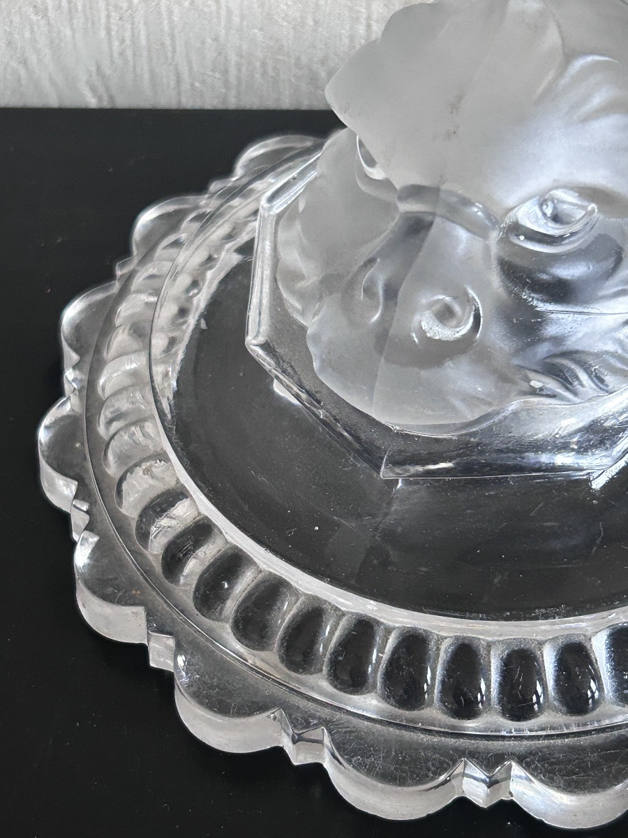 Baccarat, pied de lampe Dauphin en cristal art déco -photo-3