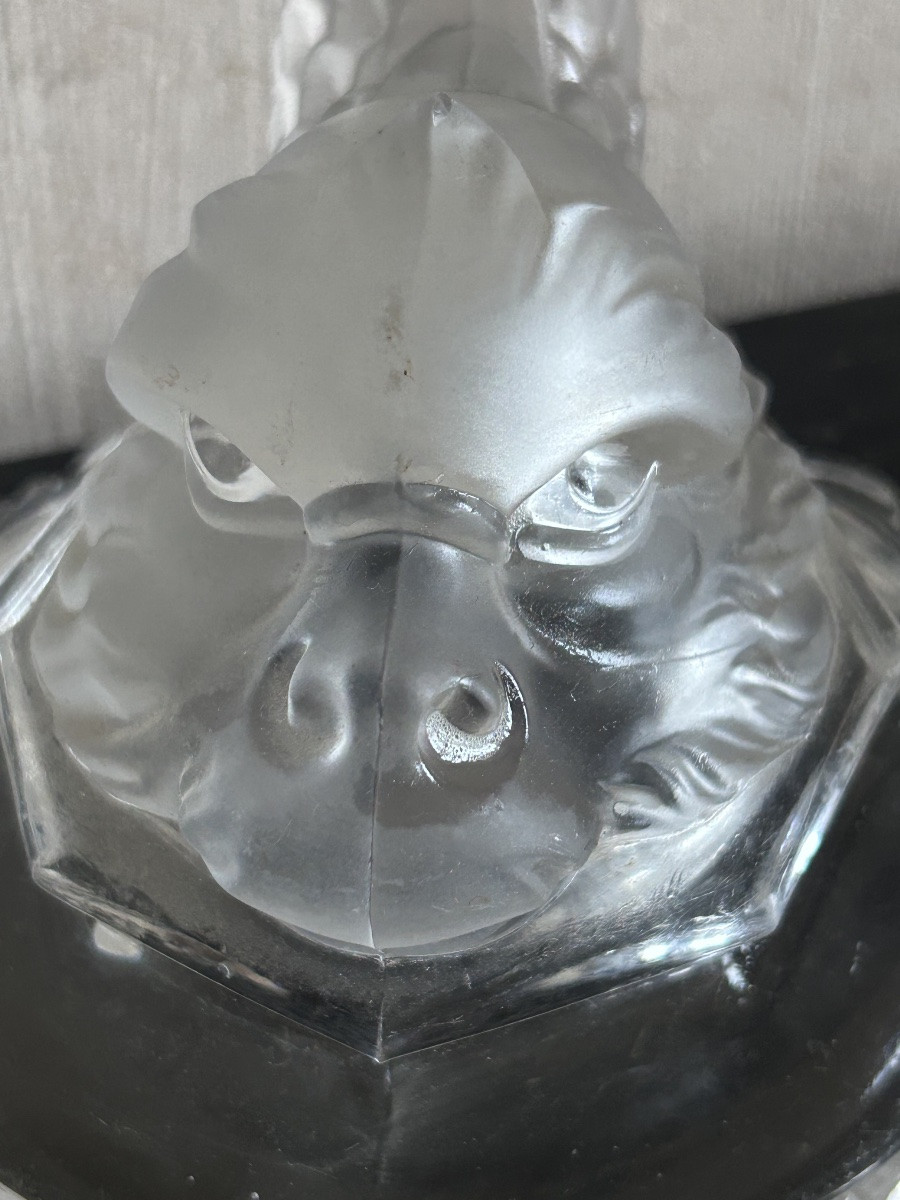 Baccarat, pied de lampe Dauphin en cristal art déco -photo-4