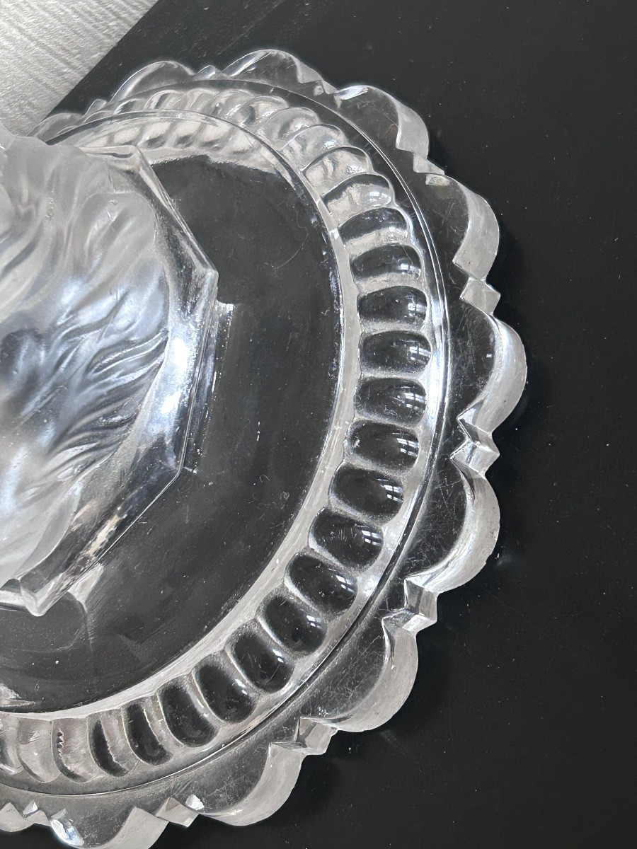 Baccarat, pied de lampe Dauphin en cristal art déco -photo-1