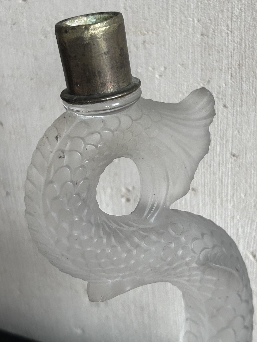 Baccarat, pied de lampe Dauphin en cristal art déco -photo-4