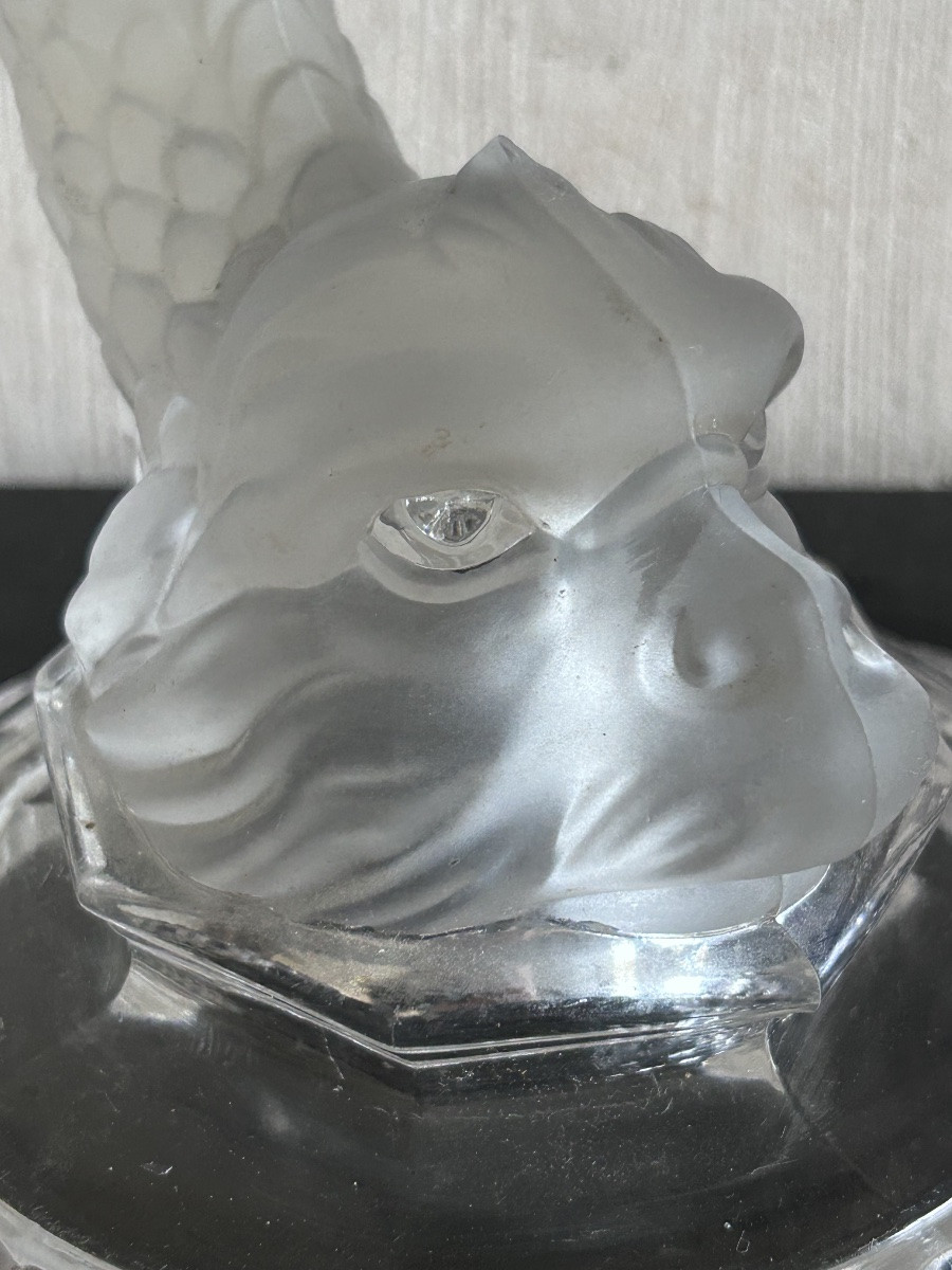 Baccarat, pied de lampe Dauphin en cristal art déco -photo-6