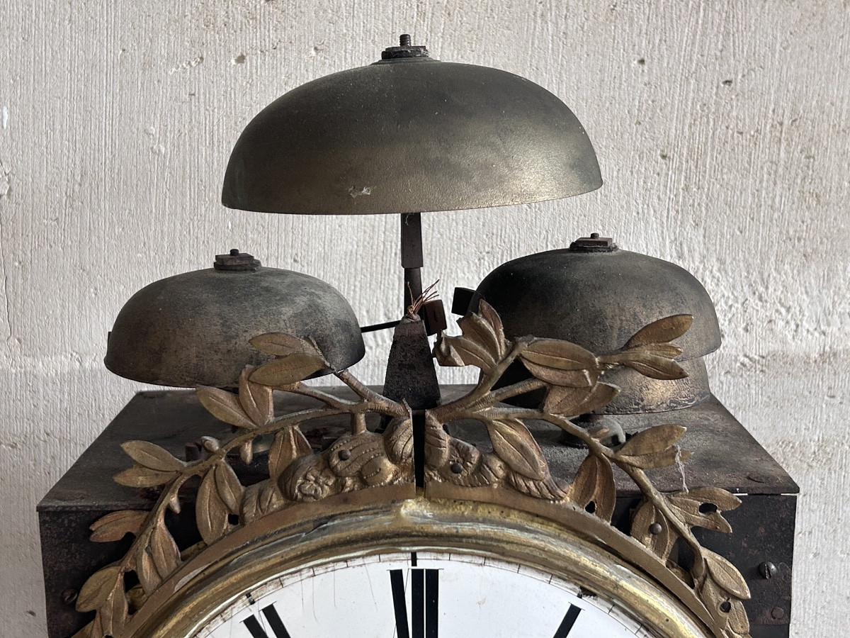 3-bell Floor Clock Movement 19th Century-photo-1
