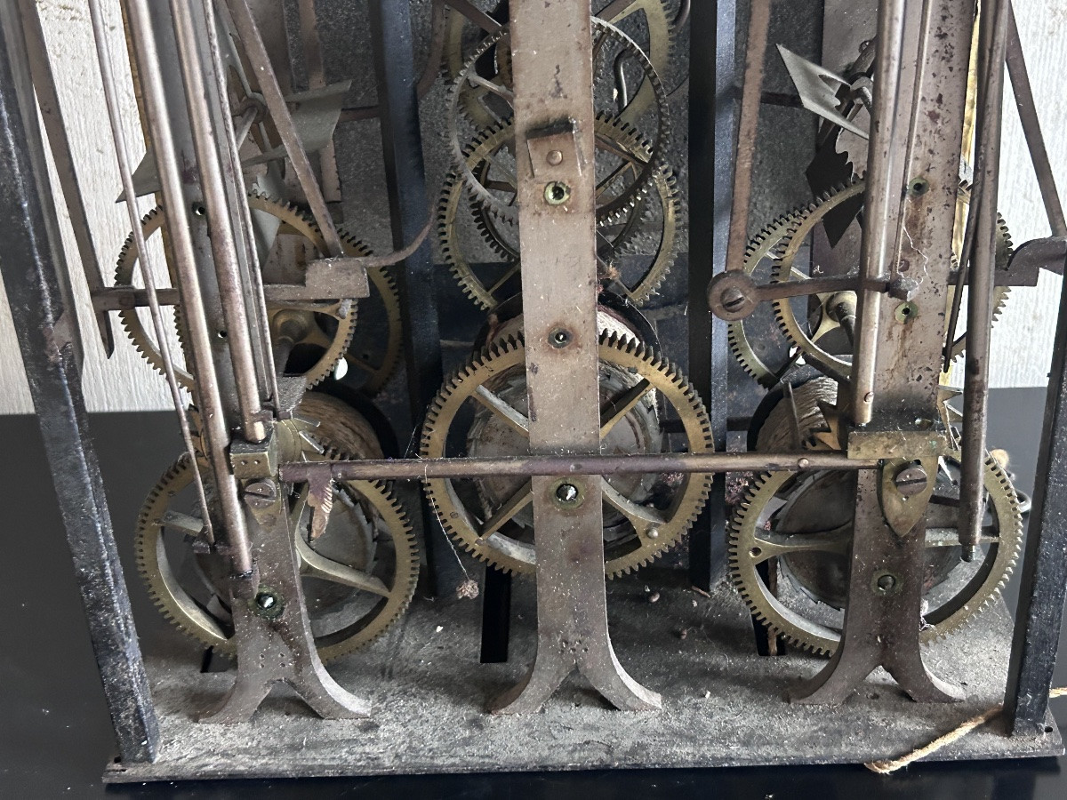 3-bell Floor Clock Movement 19th Century-photo-7