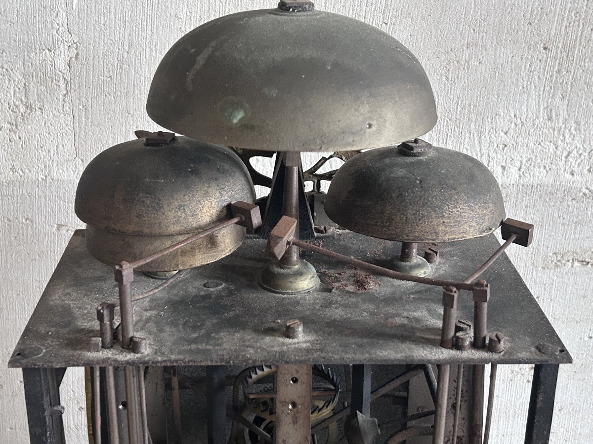 3-bell Floor Clock Movement 19th Century-photo-8