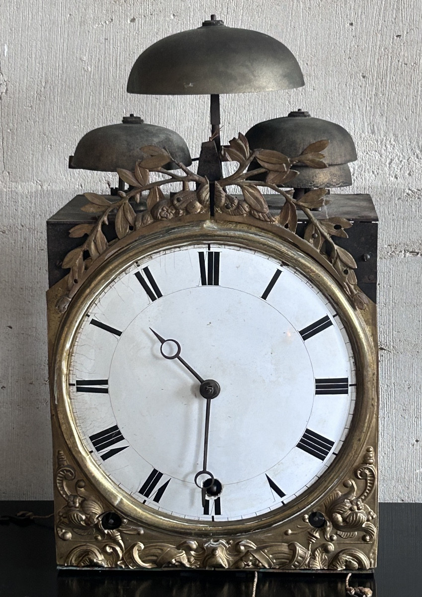 3-bell Floor Clock Movement 19th Century