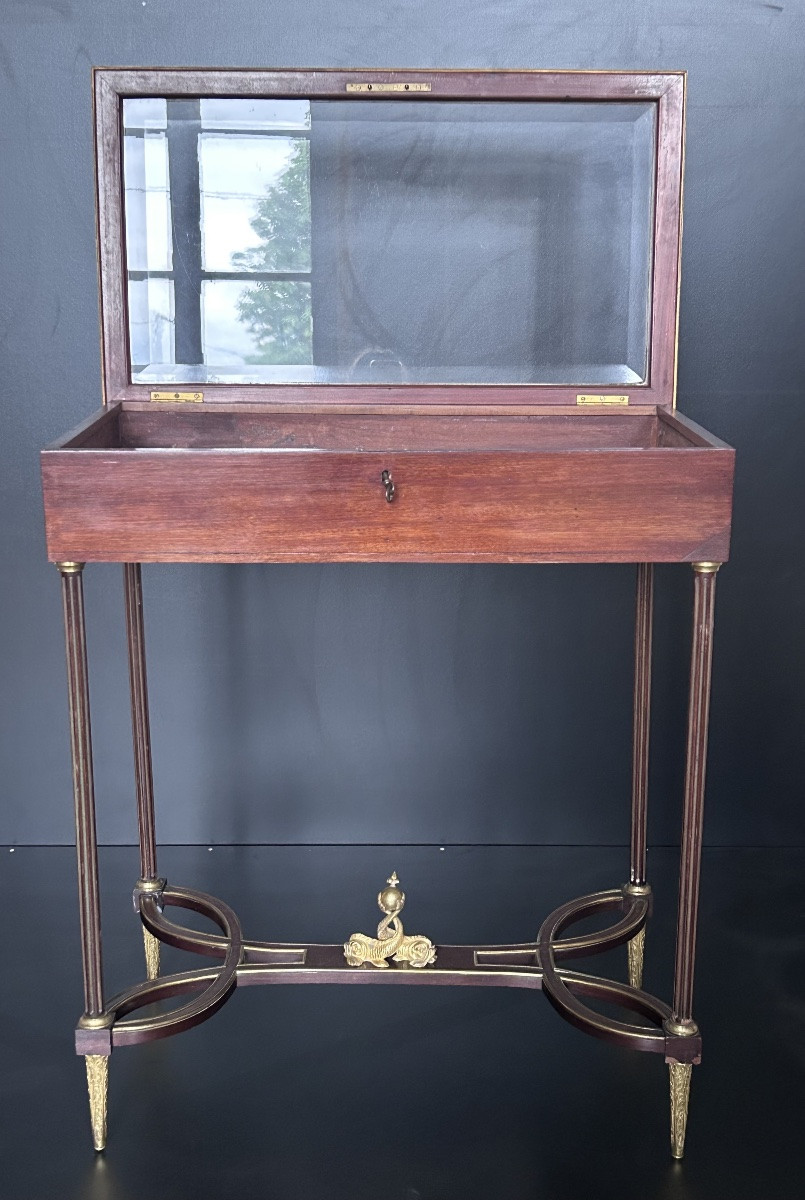 Henry Dasson, vitrine de salon en acajou style Napoléon III-photo-2