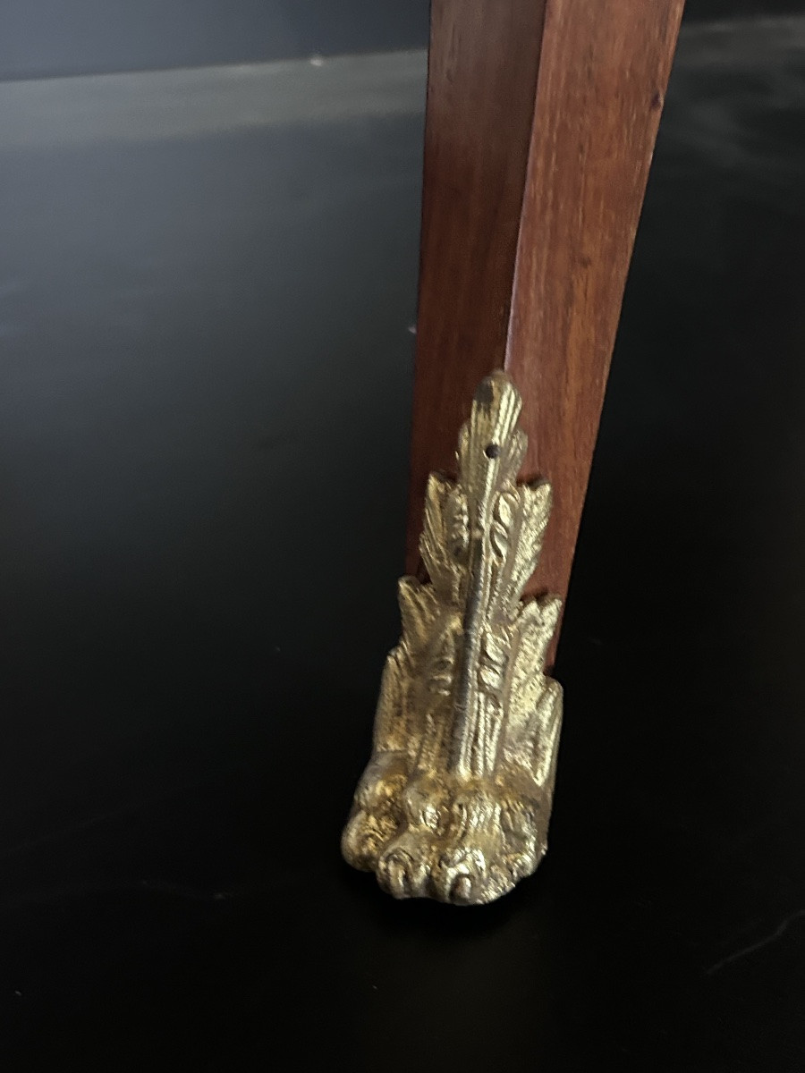 Bureau plat en marqueterie et bronze doré Napoléon III-photo-4