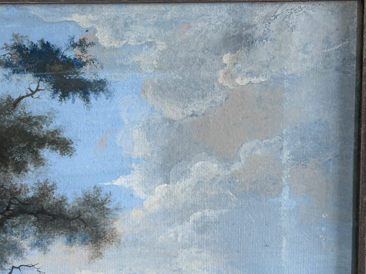 C. Devillas, Tempera On Paper 18th Century-photo-1