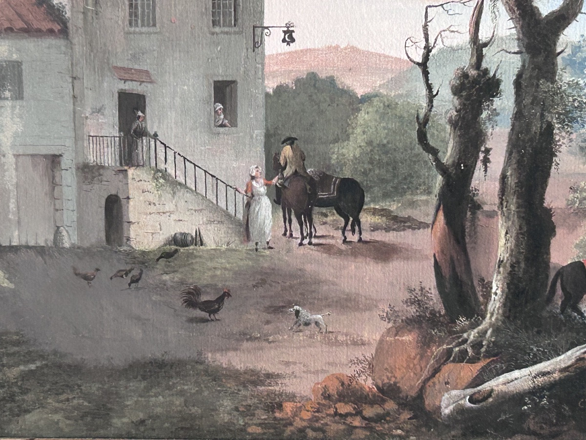 C. Devillas, Tempera On Paper 18th Century-photo-7