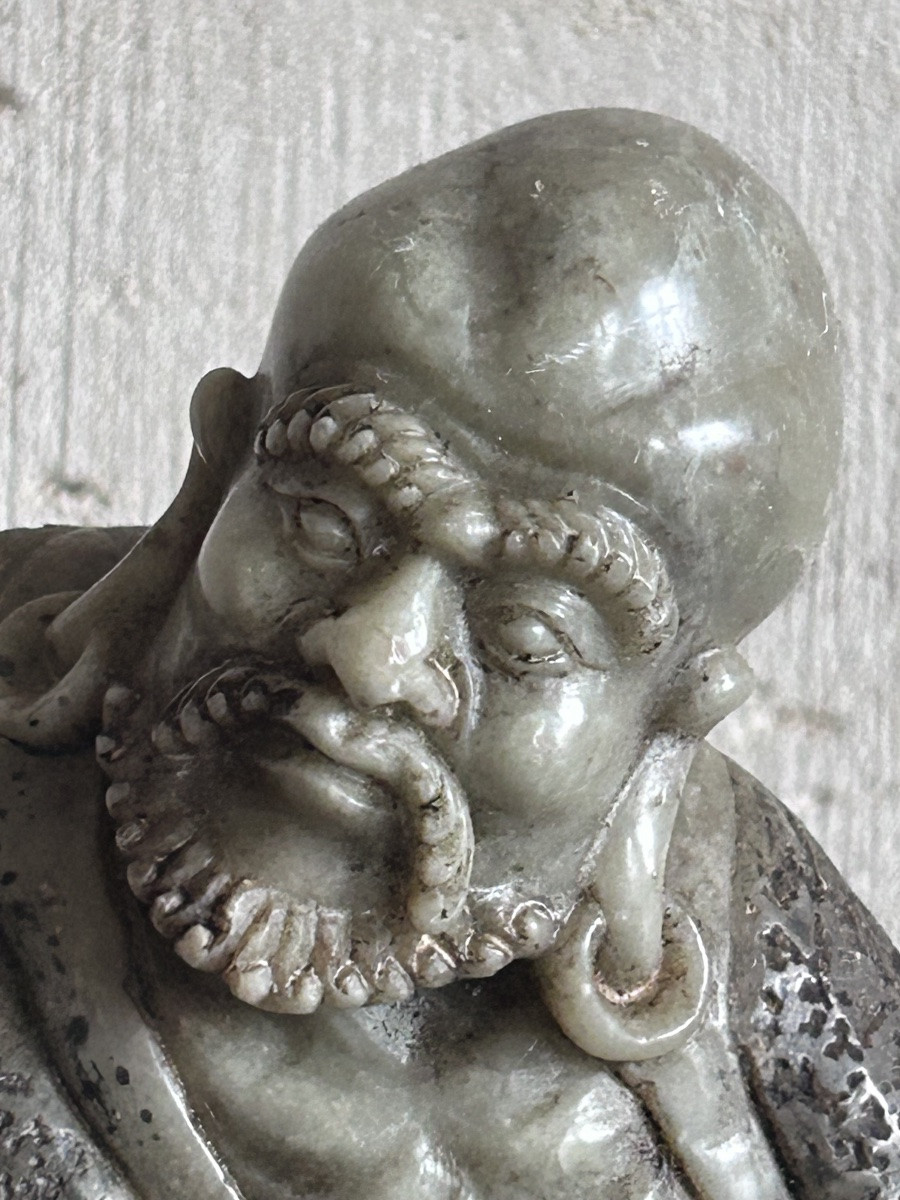 Sculpture Of A Wise Old Man In Natural Stone 19th Century-photo-3