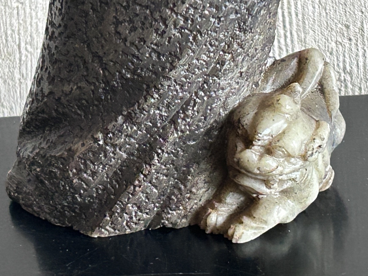 Sculpture Of A Wise Old Man In Natural Stone 19th Century-photo-2